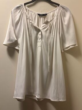 Simply Vera Vera Wang White Short-Sleeve Peasant Top Women’s Medium